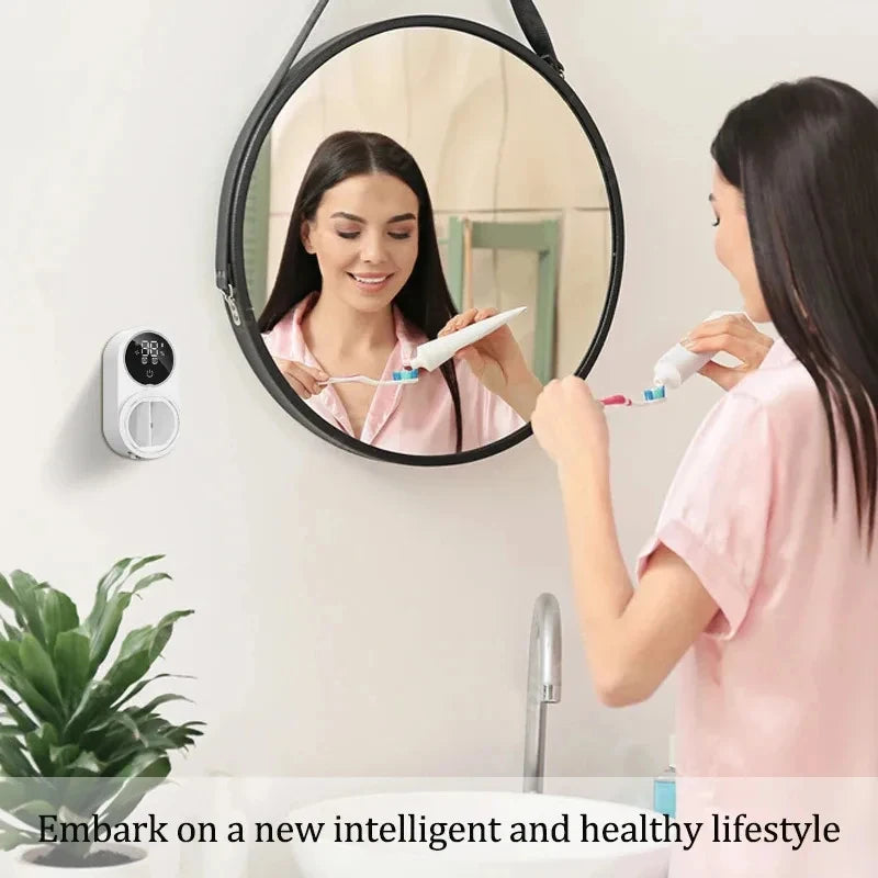 Intelligent Wall Mounted Toothbrush Holder, Toothbrush Holder Disinfection Device, Toothbrush Storage Rack, with 2 Brush Slots